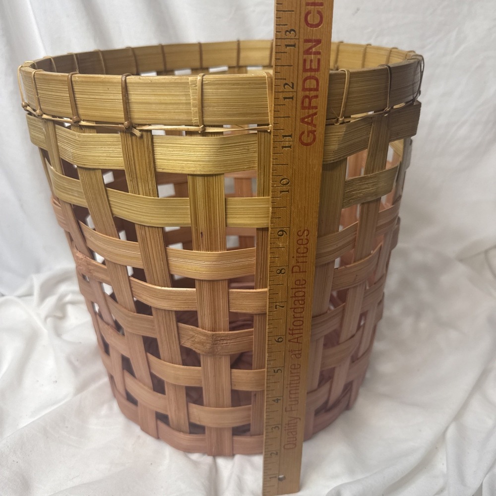 Bamboo Woven Waste Gradient Basket Trash Planter Umbrella Bath Storage Large 13" - Picture 5 of 11